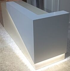 Reception desk with LED lights